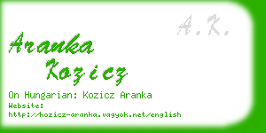 aranka kozicz business card
